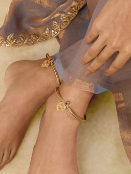 Indinoor - Ketaki Temple Anklet - Maroon