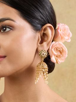 Indinoor - Chandrika Temple Jhumkas - White