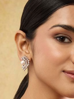 Indinoor - Tanishka Zircon Studs - Silver