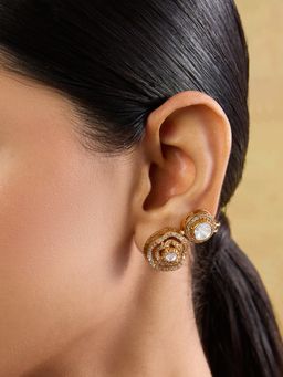Indinoor - Rhea Kundan Studs - White
