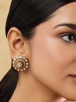 Indinoor - Oorja Kundan Studs - Green