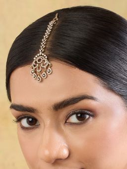 Indinoor - Taarini Zircon Maang Tikka - White