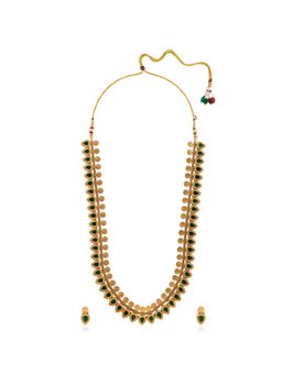 Indinoor - Aranyaa Temple Necklace Set - Green