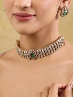 Indinoor - Saisha Kundan Necklace Set - Green