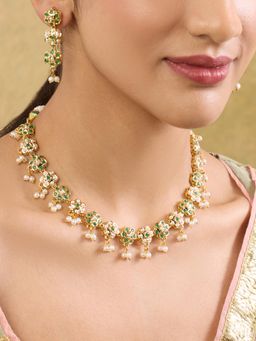 Indinoor - Shaila Jadau Necklace Set - Green