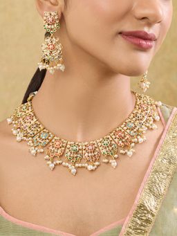 Indinoor - Ekisha Jadau Necklace Set - Multi-Color