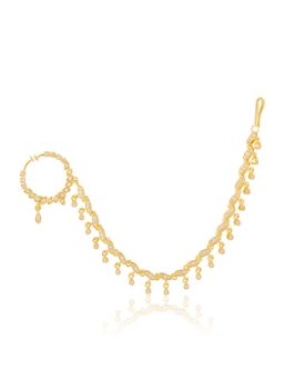 Indinoor - Devina Zircon Nose Ring with Chain - White