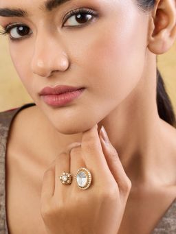 Indinoor - Suravi Kundan Ring - White