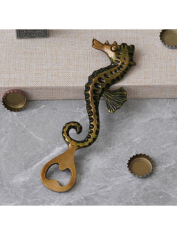 eCraftIndia - Rustic Brown Sea Horse Fish Design Bottle Opener Brown
