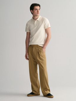 GANT - Men Cream Cotton Regular Fit Polo T-Shirt