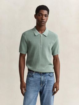 GANT - Men Green Cotton Regular Fit Polo T-Shirt