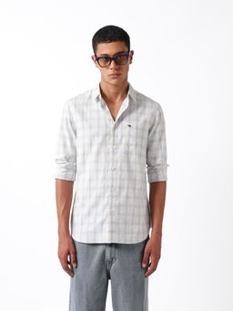 The Bear House - Men Blue Cotton Slim Fit Shirt