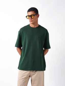 The Bear House - Men Green Cotton Regular Fit T-Shirt