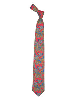 The Tie Hub - Red Paisley Italian Silk Necktie