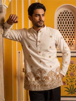 Jompers - Men's Premium Embroidered White Kurta