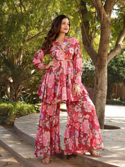 Asheera - Multi-Color Floral Maslin Co-Ord (Set of 2)