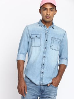 Lee - Men Light Blue Slim Fit Shirt