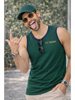 The Fit Theory - Green Men's Cut N Sew Tank Top