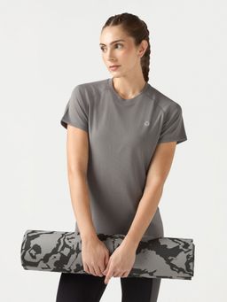 Technosport - Grey Women Slim Fit Sports T-Shirt