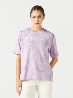 Technosport - Purple Women Jacquard Boxy Fit Sports T-Shirt