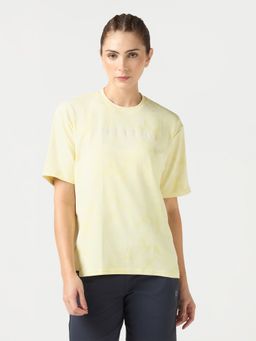 Technosport - Yellow Women Jacquard Boxy Fit Sports T-Shirt