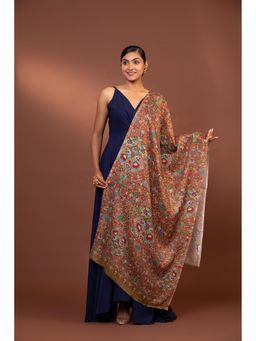 Modarta By Kamakshi - Multicoloured Viscose Shawl For Women- Handmade Kalamkari