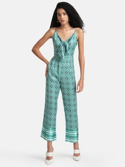 Kazo - Multi-Color Front Tie-Knot Printed Jumpsuit