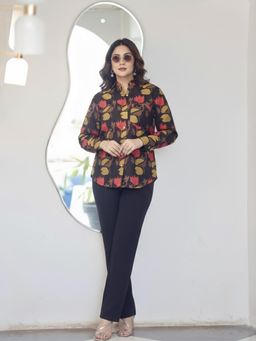 Gahan - Womens Black Printed Rayon Blend Shirt