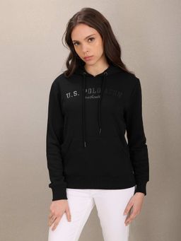 U.S. POLO ASSN. - Black Hooded Long Sleeve Logo Sweatshirt