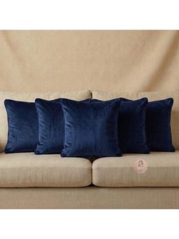CHHAVI INDIA - Premium Navy Blue Velvet Cushion Covers (Pack Of 5) (Medium)
