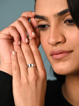 CLARA - Pure 925 Silver Broad Adjustable Thumb Band Finger Ring for Women