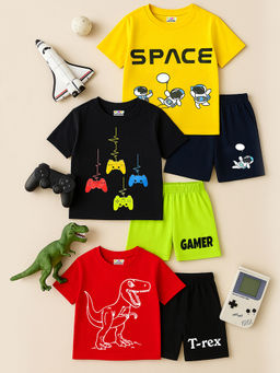 Kuchipoo - Boys Cotton T-Shirts and Shorts (Kuc-Bsut-135) (Set of 6)