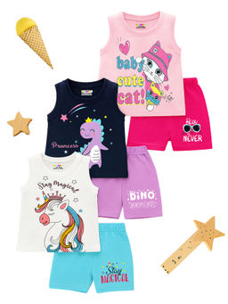 Kuchipoo - Girls Regular Fit T-Shirts And Shorts (Pack of 6)