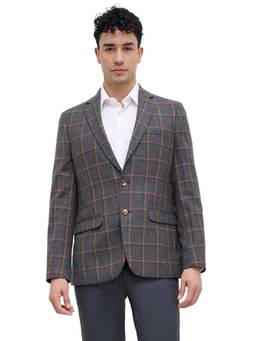 ColorPlus - Regular Checkered Dark Grey Blazer