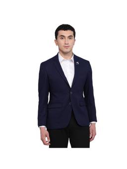 Park Avenue - Regular Solid Navy Blue Blazer