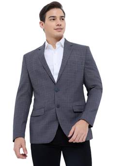 Park Avenue - Regular Checkered Dark Grey Blazer