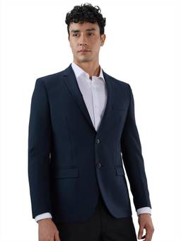 Park Avenue - Slim Solid Navy Blue Blazer