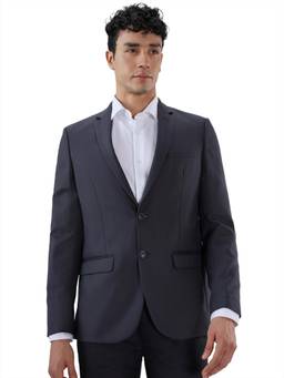Park Avenue - Slim Solid Dark Grey Blazer