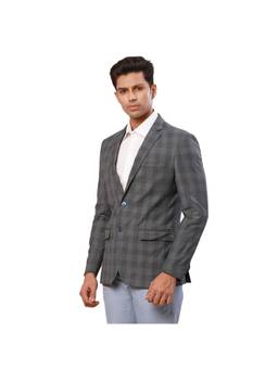 Park Avenue - Slim Checkered Dark Grey Blazer