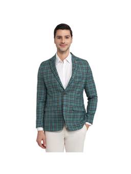 Park Avenue - Slim Solid Dark Green Petrol Blazer