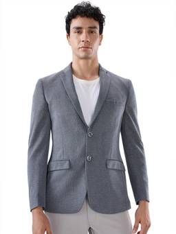 Park Avenue - Super Slim Checkered Dark Grey Blazer