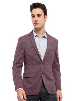 Park Avenue - Super Slim Self Design Medium Violet Blazer