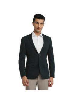 Park Avenue - Super Slim Solid Dark Green Blazer