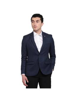 Raymond - Contemporary Fit Houndstooth Navy Blue Blazer