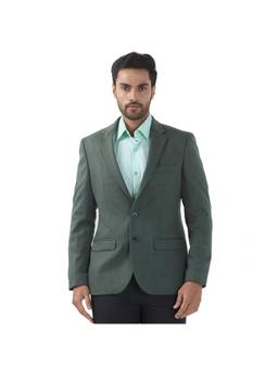 Raymond - Regular Self Design Dark Green Blazer