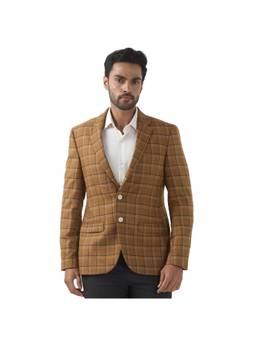 Raymond - Regular Checkered Dark Mustard Blazer