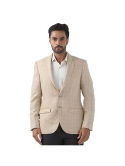 Raymond - Regular Checkered Medium Beige Blazer