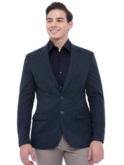 Raymond - Regular Checkered Dark Green Blazer