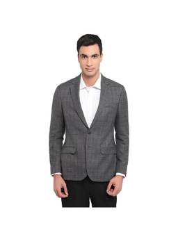 Raymond - Regular Fit Checkered Dark Grey Blazer
