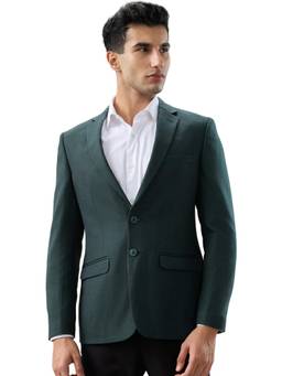 Raymond - Regular Fit Solid Dark Green Blazer